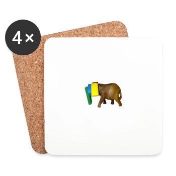 Bauklotz Elefant - Untersetzer (4er-Set) - Weiß - Vorne