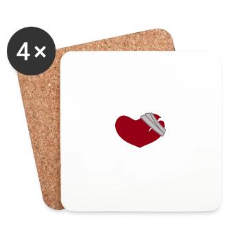 L'Amour ça fait mal - Dessous de verre (lot de 4) - blanc - Devant