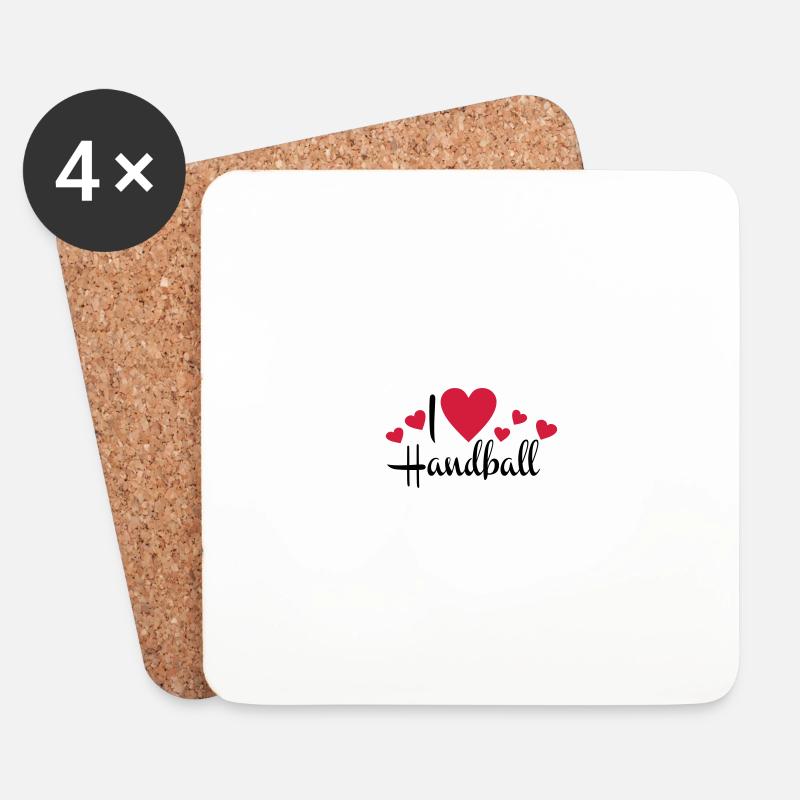 Handball - Untersetzer (4er-Set) - Weiß