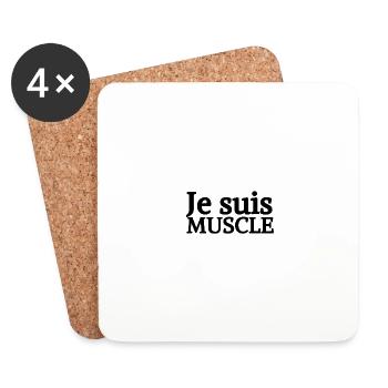 JE SUIS MUSCLE - Dessous de verre (lot de 4) - blanc - Devant