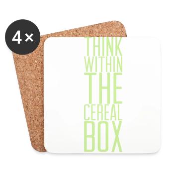 Cereal Box Geschenkidee Schriftzug lustig witzig - Untersetzer (4er-Set) - Weiß - Vorne