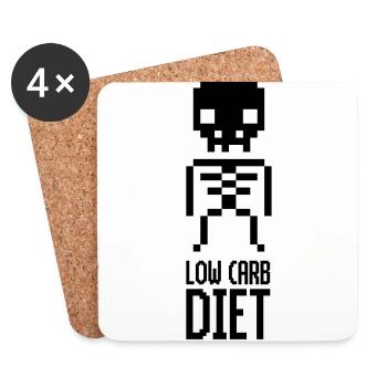 Low Carb Diet Skeleton - Coasters (set of 4) - white - Front