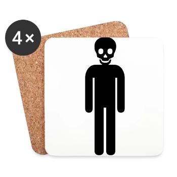 Totenkopf - Figur - Untersetzer (4er-Set) - Weiß - Vorne