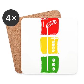floorball floorball floorball chiller - Coasters (set of 4) - white - Front