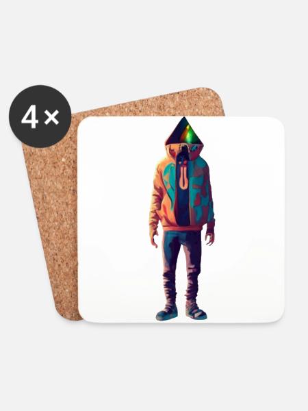 Hoodie Men - Untersetzer (4er-Set) - Weiß