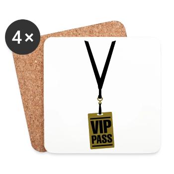 VIP-Pass - Untersetzer (4er-Set) - Weiß - Vorne
