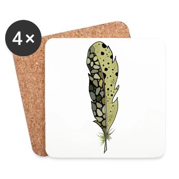 Feder Mosaik Naturkraft - Untersetzer (4er-Set) - Weiß - Vorne