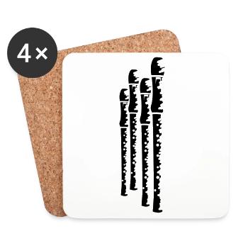 Flutes Sketch - Coasters (set of 4) - white - Front