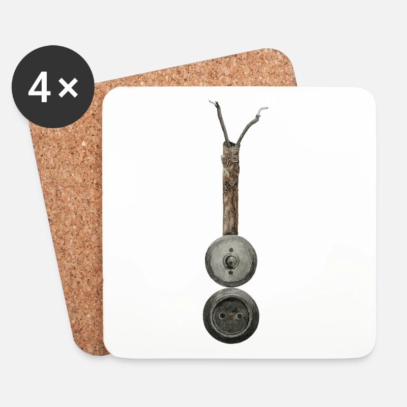 Steckdose vintage - Untersetzer (4er-Set) - Weiß