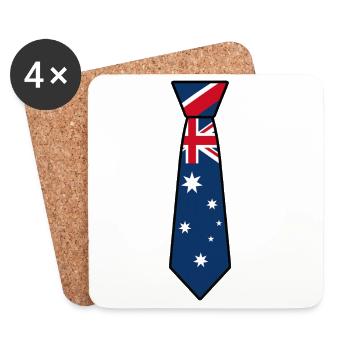Australien-Unentschieden - Untersetzer (4er-Set) - Weiß - Vorne