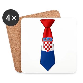 Croatie cravate – Conception du drapeau - Dessous de verre (lot de 4) - blanc - Devant