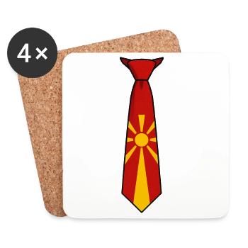 Cravate Macédoine – Conception du drapeau - Dessous de verre (lot de 4) - blanc - Devant