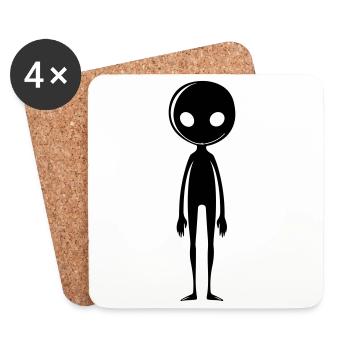 Alien Außerirdischer - Untersetzer (4er-Set) - Weiß - Vorne