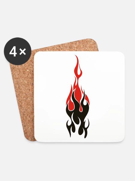 flammen - Coasters (set of 4) - white