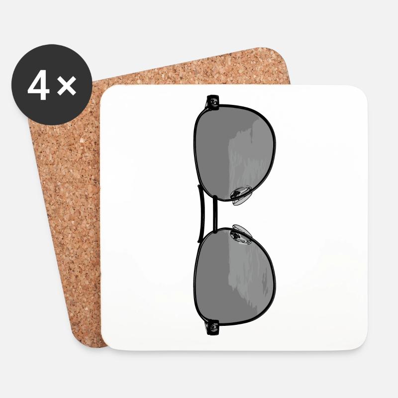 Coolness durch Sonnenbrillen - Untersetzer (4er-Set) - Weiß