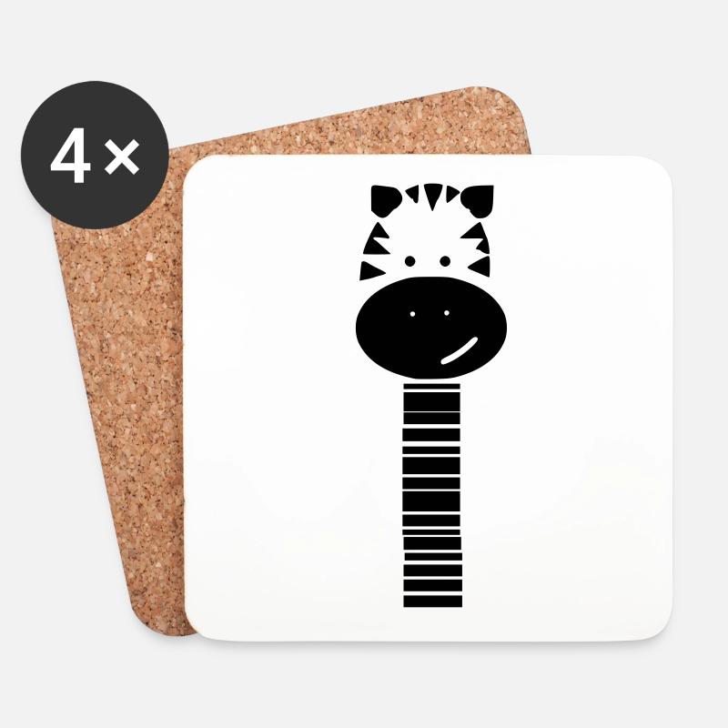 süßes Zebra mit langem Hals - Untersetzer (4er-Set) - Weiß