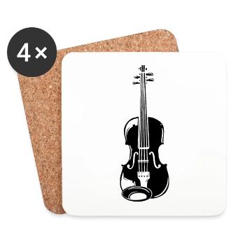Violin Violin Musical Instrument - Coasters (set of 4) - white - Front