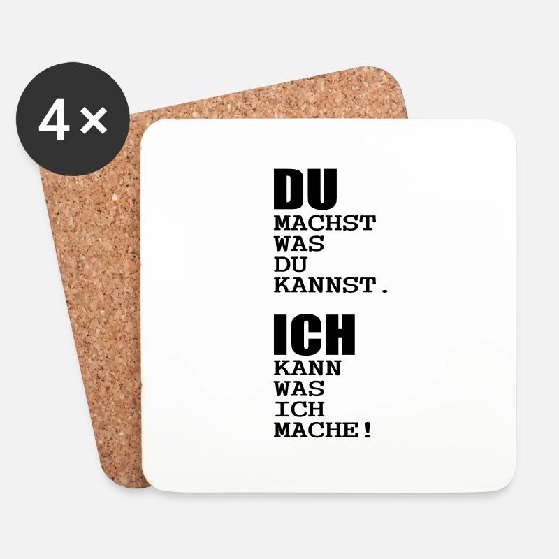 du und ich büro humor - Untersetzer (4er-Set) - Weiß