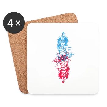 SKELETON PIRATE GIRL - Coasters (set of 4) - white - Front