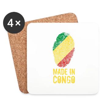 Made In Congo / Kongo - Untersetzer (4er-Set) - Weiß - Vorne
