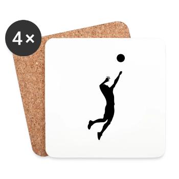 volleyball - Untersetzer (4er-Set) - Weiß - Vorne