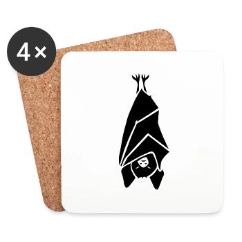 bat vampire batmen sleep sleeper dracula wings - Coasters (set of 4) - white - Front