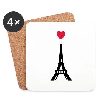 eiffelturm paris love - Untersetzer (4er-Set) - Weiß - Vorne