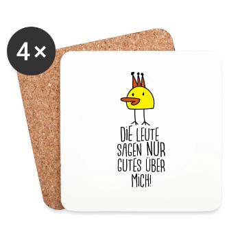 Die gute Ente (Spruch) - Untersetzer (4er-Set) - Weiß - Vorne