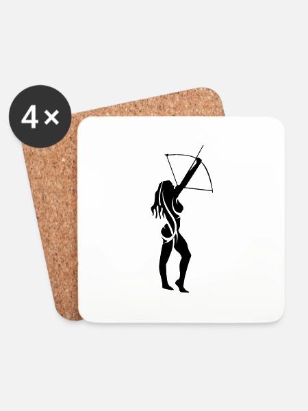 Archery female tribal de - Untersetzer (4er-Set) - Weiß