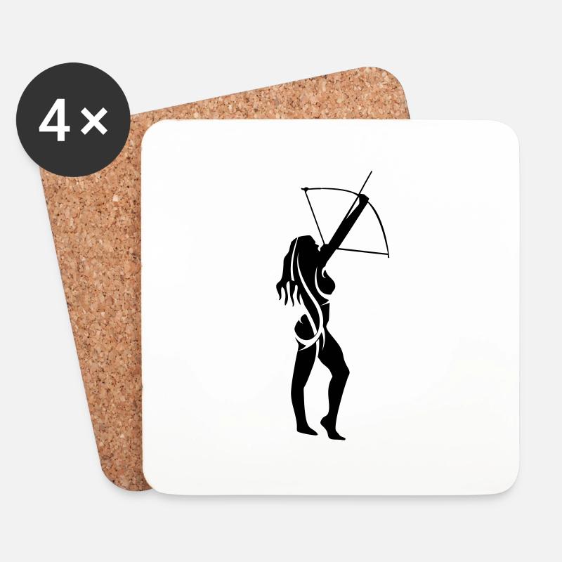 Archery female tribal de - Untersetzer (4er-Set) - Weiß