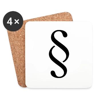 Berufesymbol Paragraf - Untersetzer (4er-Set) - Weiß - Vorne