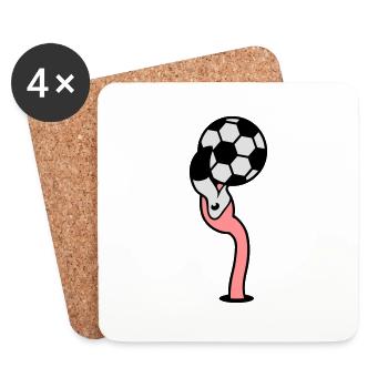hole ground soccer club play ball kicker lac - Coasters (set of 4) - white - Front