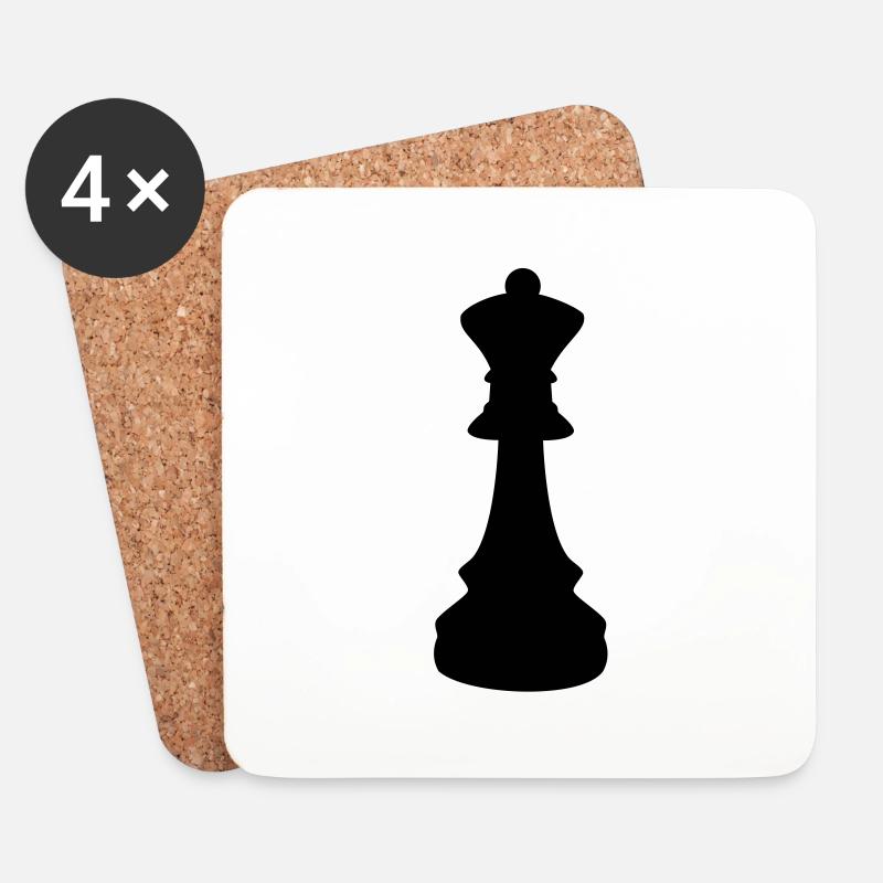 Schach Dame - Untersetzer (4er-Set) - Weiß