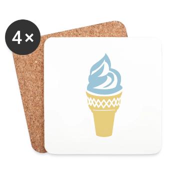 cornet de glace - Dessous de verre (lot de 4) - blanc - Devant