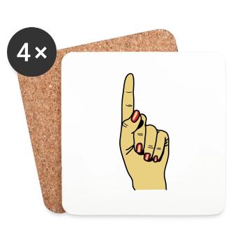 zeigefinger - Coasters (set of 4) - white - Front