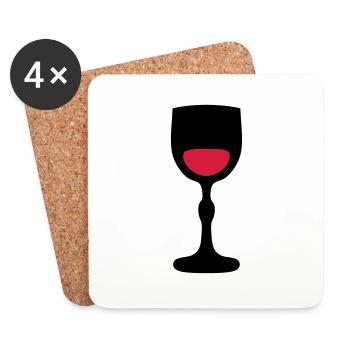 verre pied vin 202 - Dessous de verre (lot de 4) - blanc - Devant