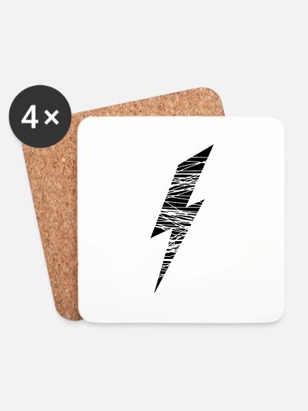 lightning - Coasters (set of 4) - white