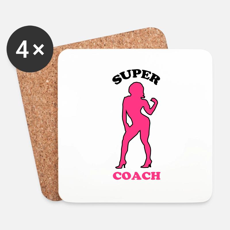Super coach - Untersetzer (4er-Set) - Weiß