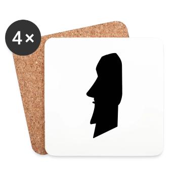 moai_02 - Coasters (set of 4) - white - Front
