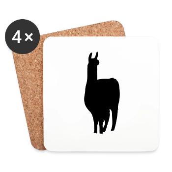 lama silhouette - Untersetzer (4er-Set) - Weiß - Vorne