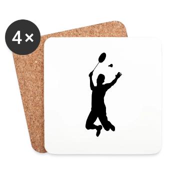 badminton silhouette - Untersetzer (4er-Set) - Weiß - Vorne