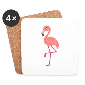 flamant - Dessous de verre (lot de 4) - blanc - Devant