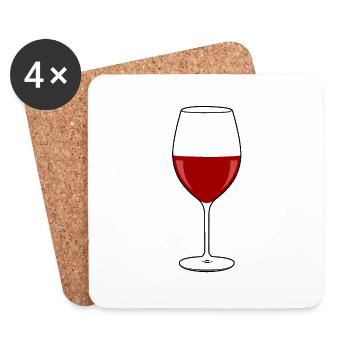 Noël - Vin rouge - Amateur de vin - Dessous de verre (lot de 4) - blanc - Devant