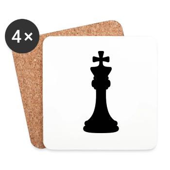 Black Chess King - Coasters (set of 4) - white - Front