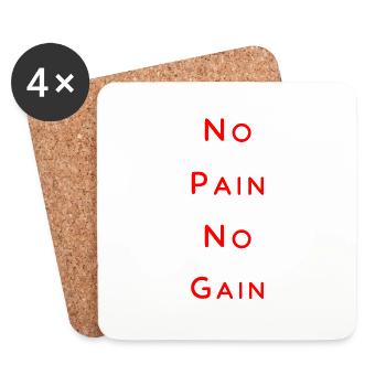 No Pain No Gain rouge - Untersetzer (4er-Set) - Weiß - Vorne