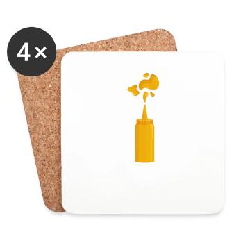 Envoyer la sauce mayo - Dessous de verre (lot de 4) - blanc - Devant