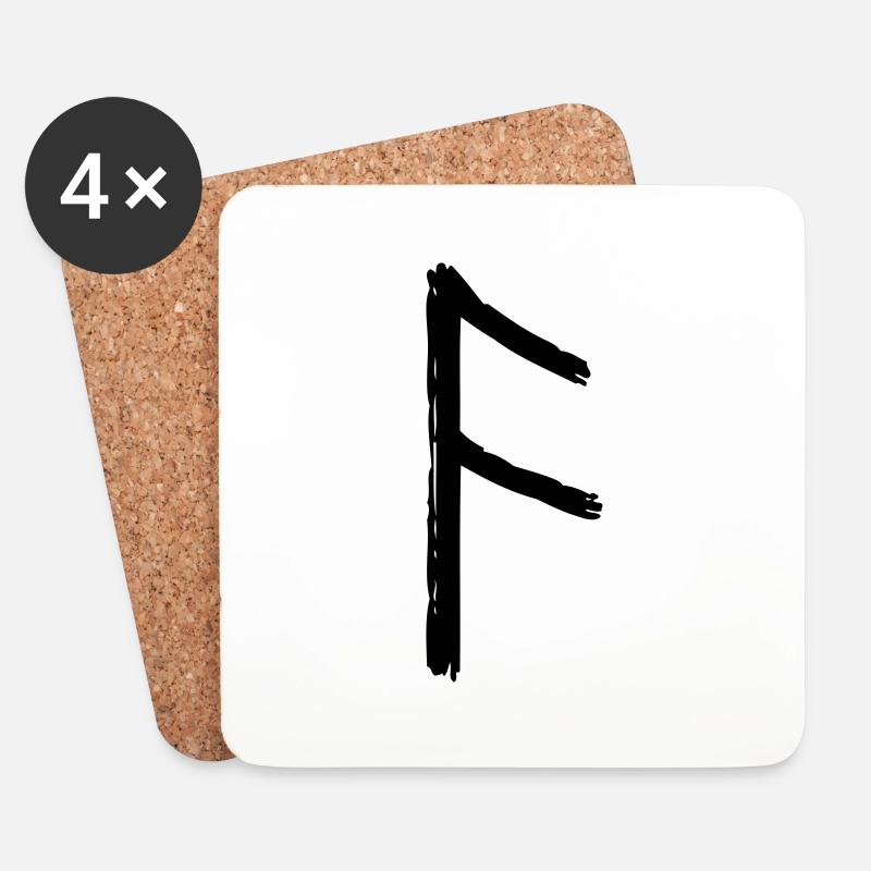 Symbol Wikinger rune anuz schwarz - Untersetzer (4er-Set) - Weiß