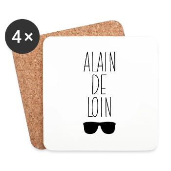 Tee shirt alain de loin humour cadeau anniversaire - Dessous de verre (lot de 4) - blanc - Devant