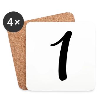 1 - Coasters (set of 4) - white - Front