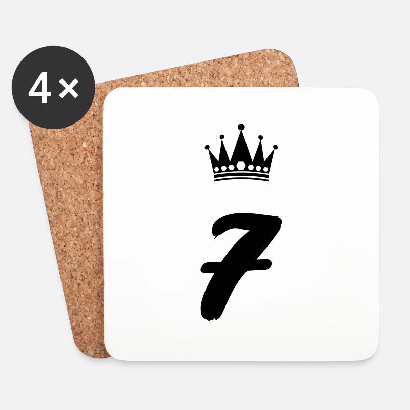 7 Krone - Untersetzer (4er-Set) - Weiß